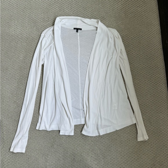 Theory White Draper Cardigan top medium - Picture 3 of 9